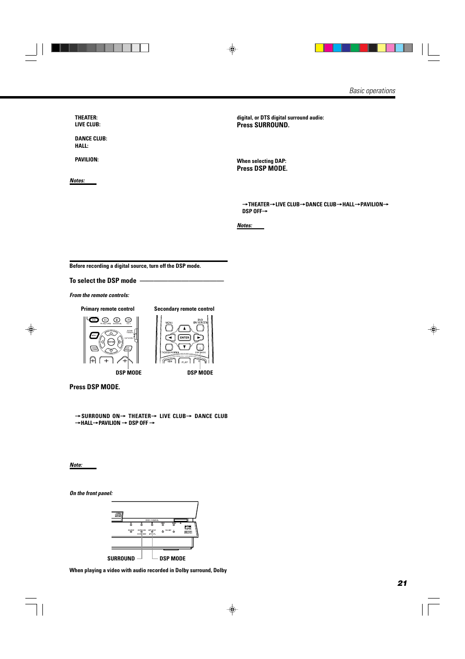 Basic operations | JVC TH-A10 User Manual | Page 23 / 68