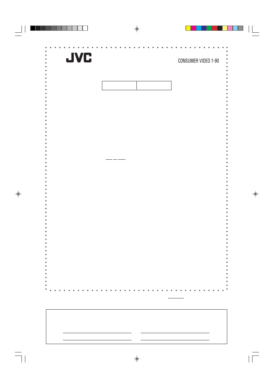 Limited warranty, Consumer video 1-90 | JVC TH-A10 User Manual | Page 67 / 68