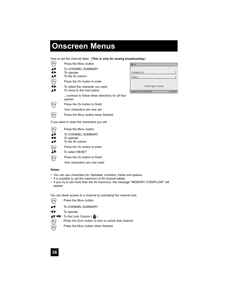 Onscreen menus | JVC 0707TNH-II-IM User Manual | Page 36 / 80