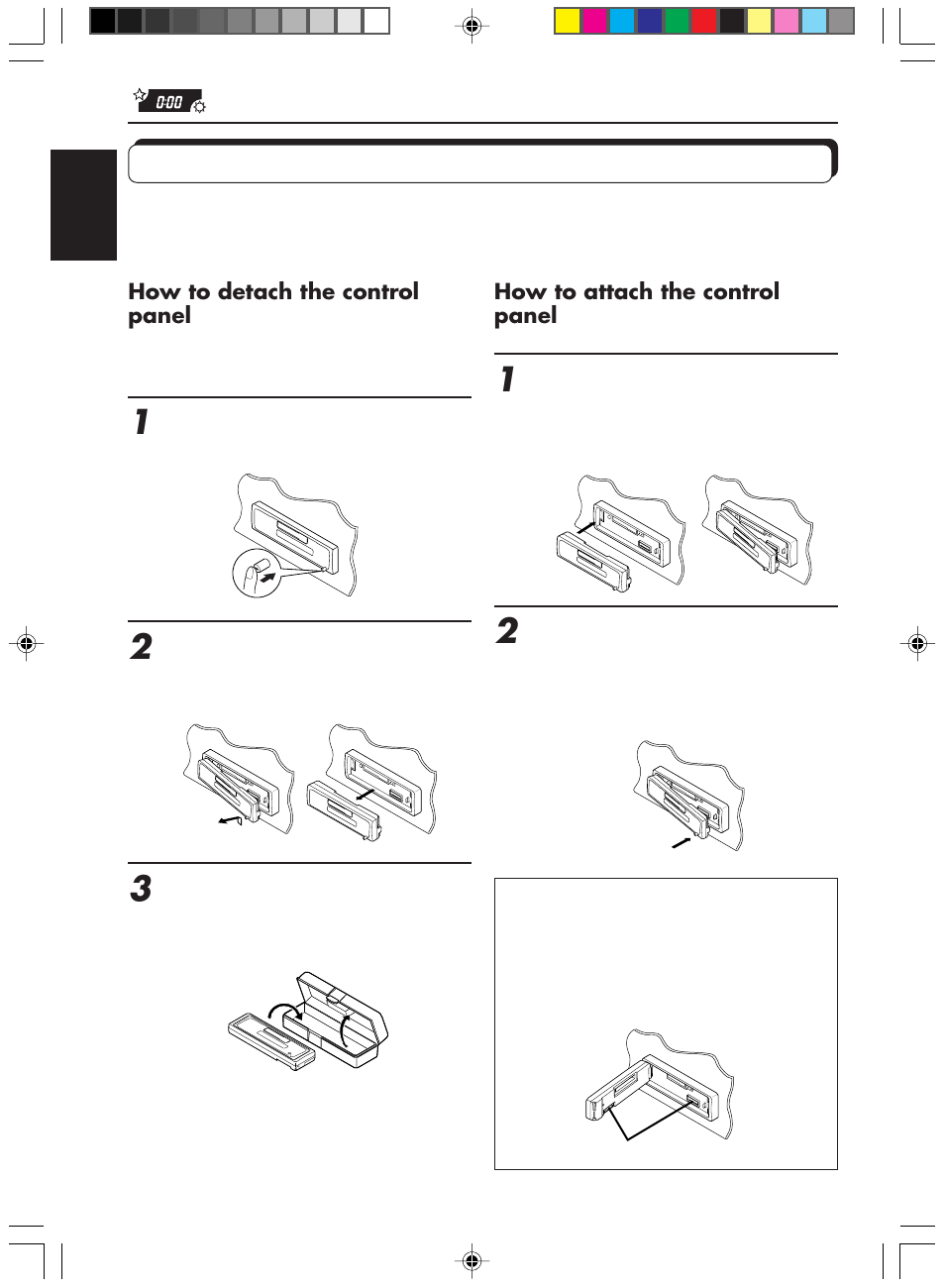 Detaching the control panel | JVC Model KS-FX200 User Manual | Page 14 / 25