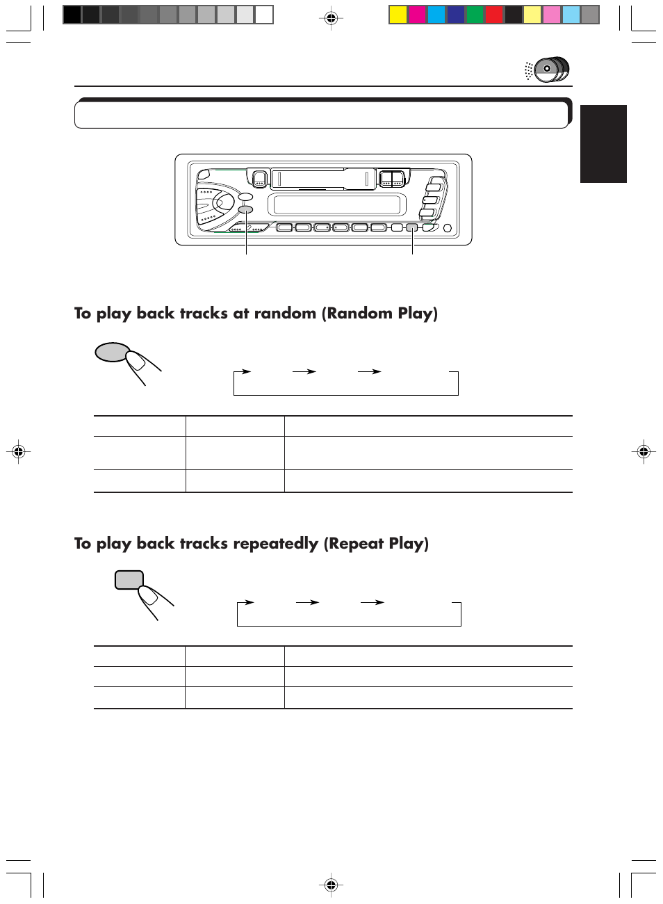 Selecting cd playback modes | JVC Model KS-FX200 User Manual | Page 17 / 25