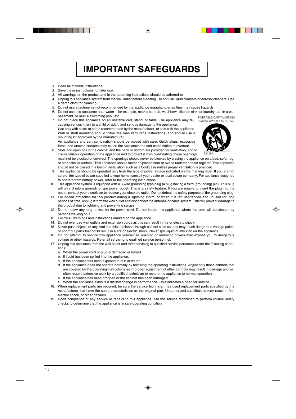 Important safeguards | JVC DOME TYPE CAMERA TK-C676 User Manual | Page 2 / 216