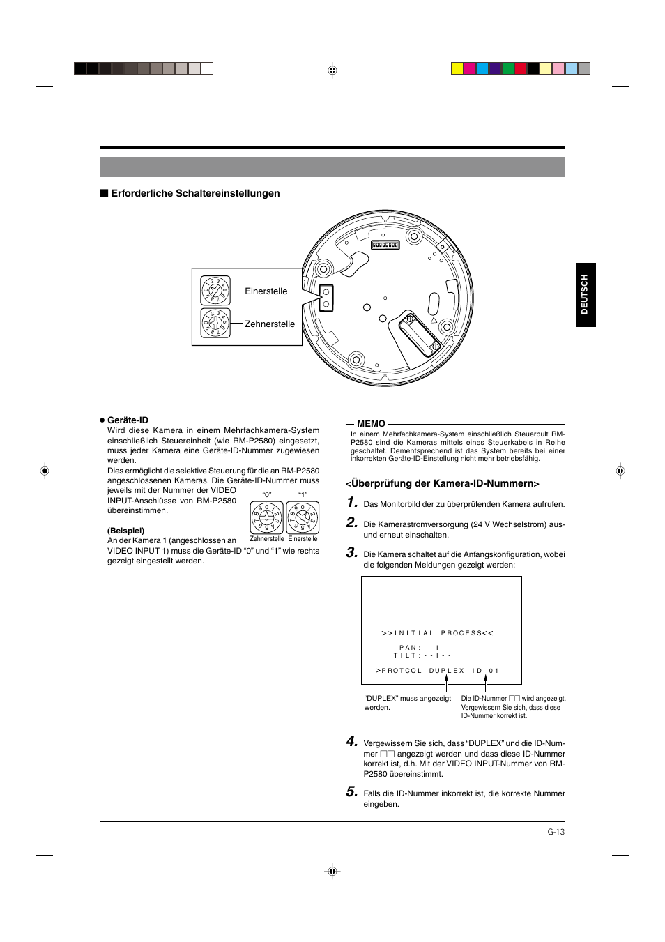 S. 13, Fung siehe, S. 13) | JVC DOME TYPE CAMERA TK-C676 User Manual | Page 56 / 216