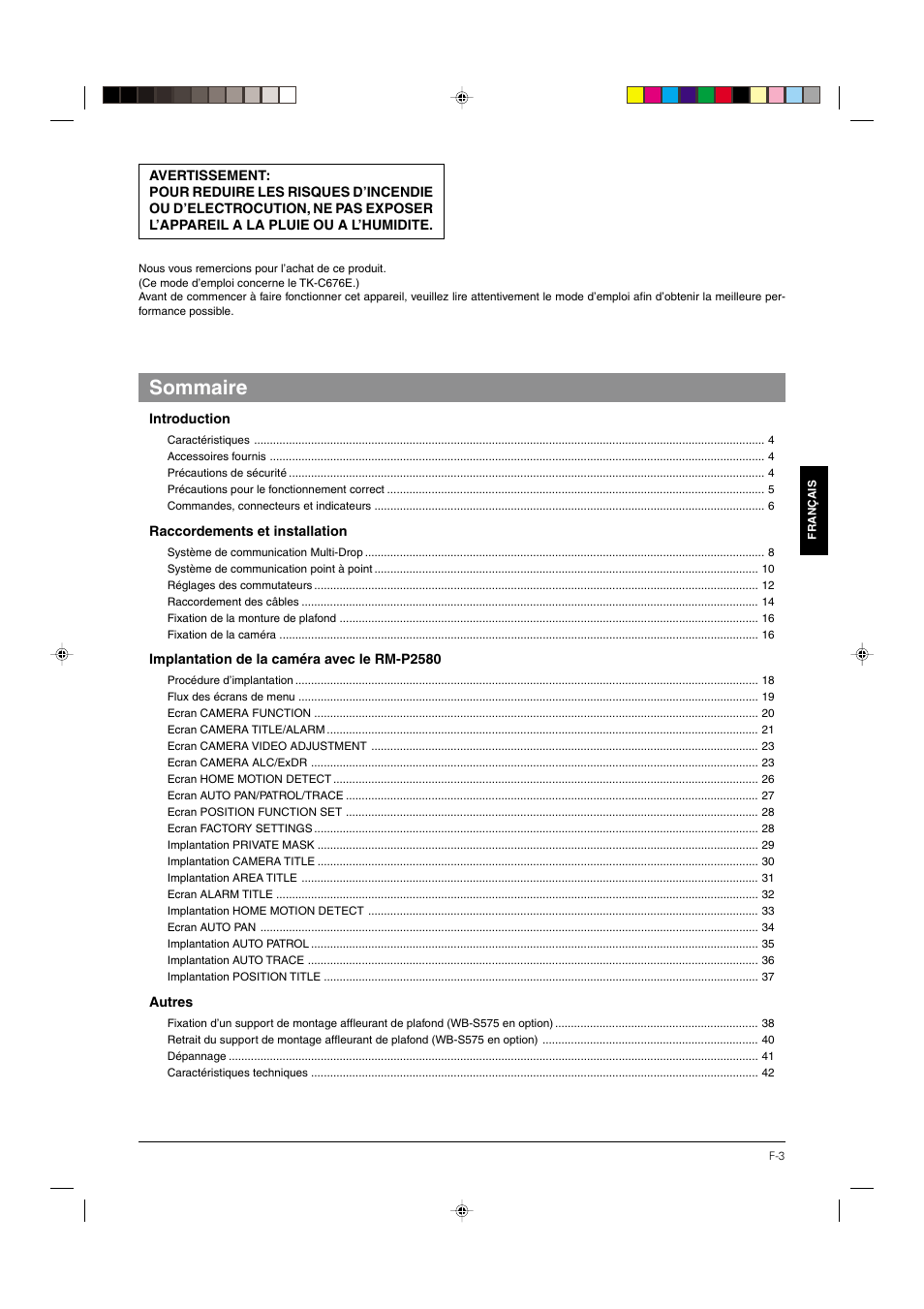 Sommaire | JVC DOME TYPE CAMERA TK-C676 User Manual | Page 89 / 216