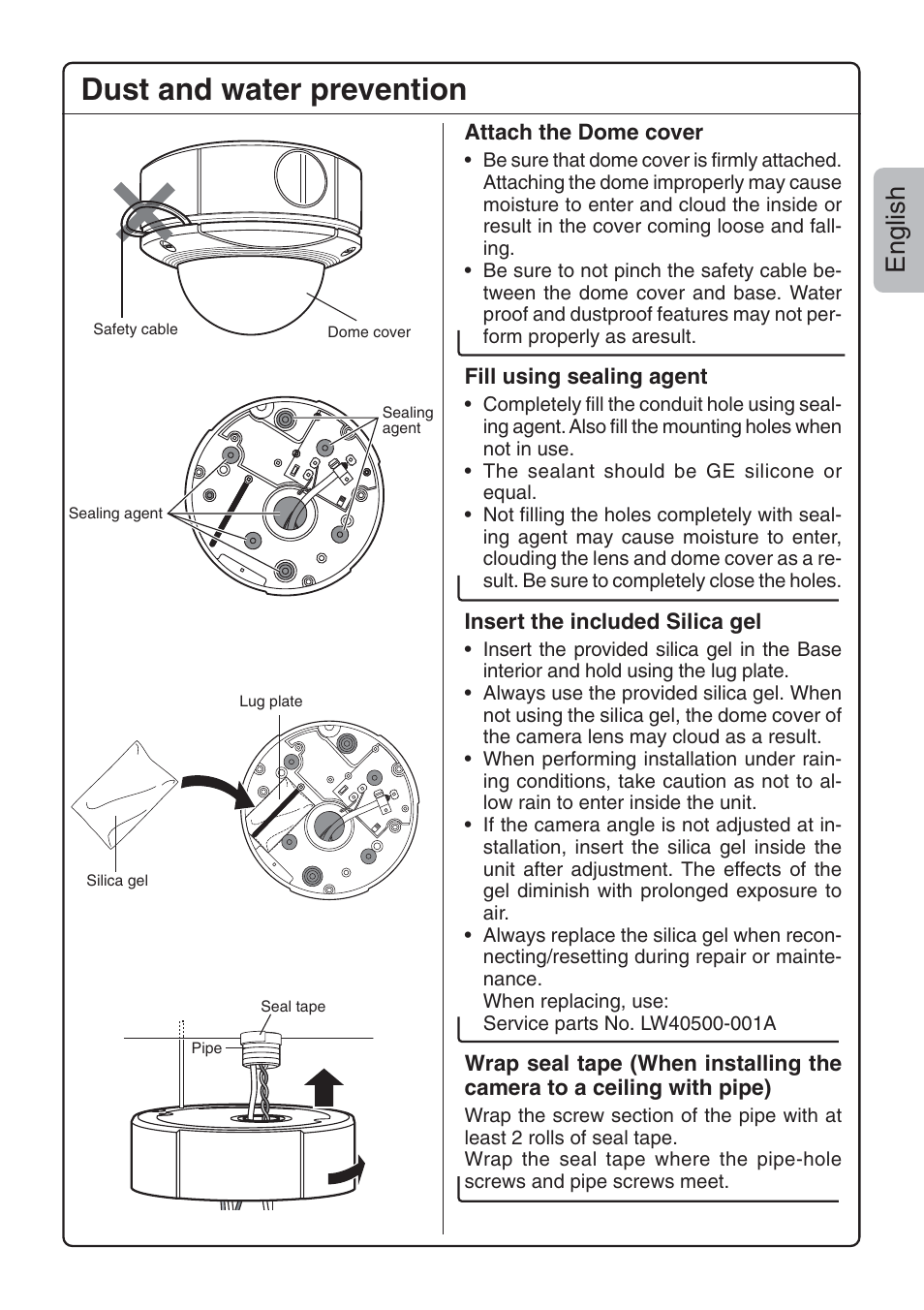 Dust and water prevention, English | JVC TK-C205VP User Manual | Page 3 / 8