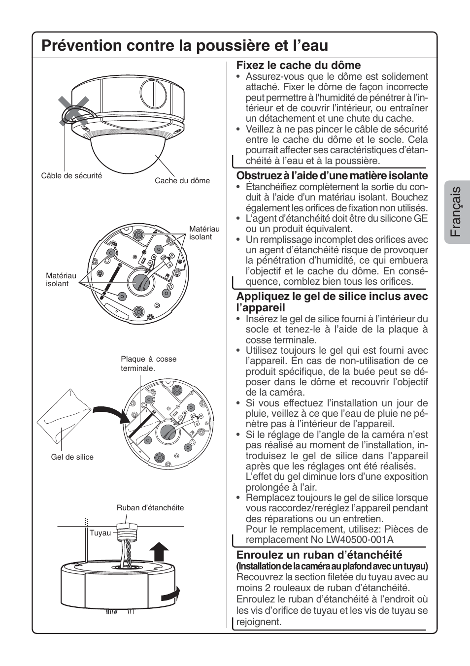 Prévention contre la poussière et l’eau, Français | JVC TK-C205VP User Manual | Page 5 / 8