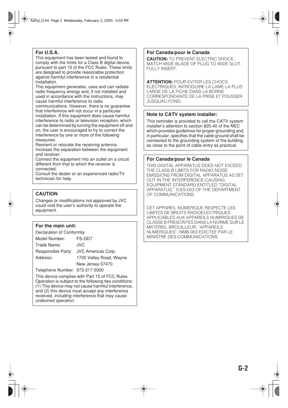 JVC CA-FSGD7 User Manual | Page 3 / 51