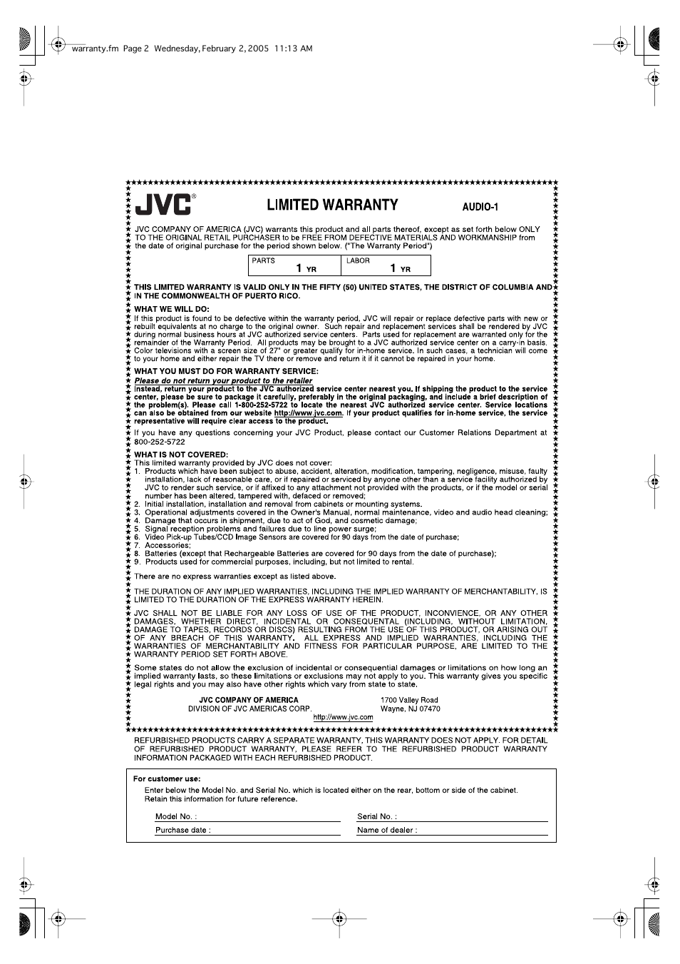 JVC CA-FSGD7 User Manual | Page 50 / 51