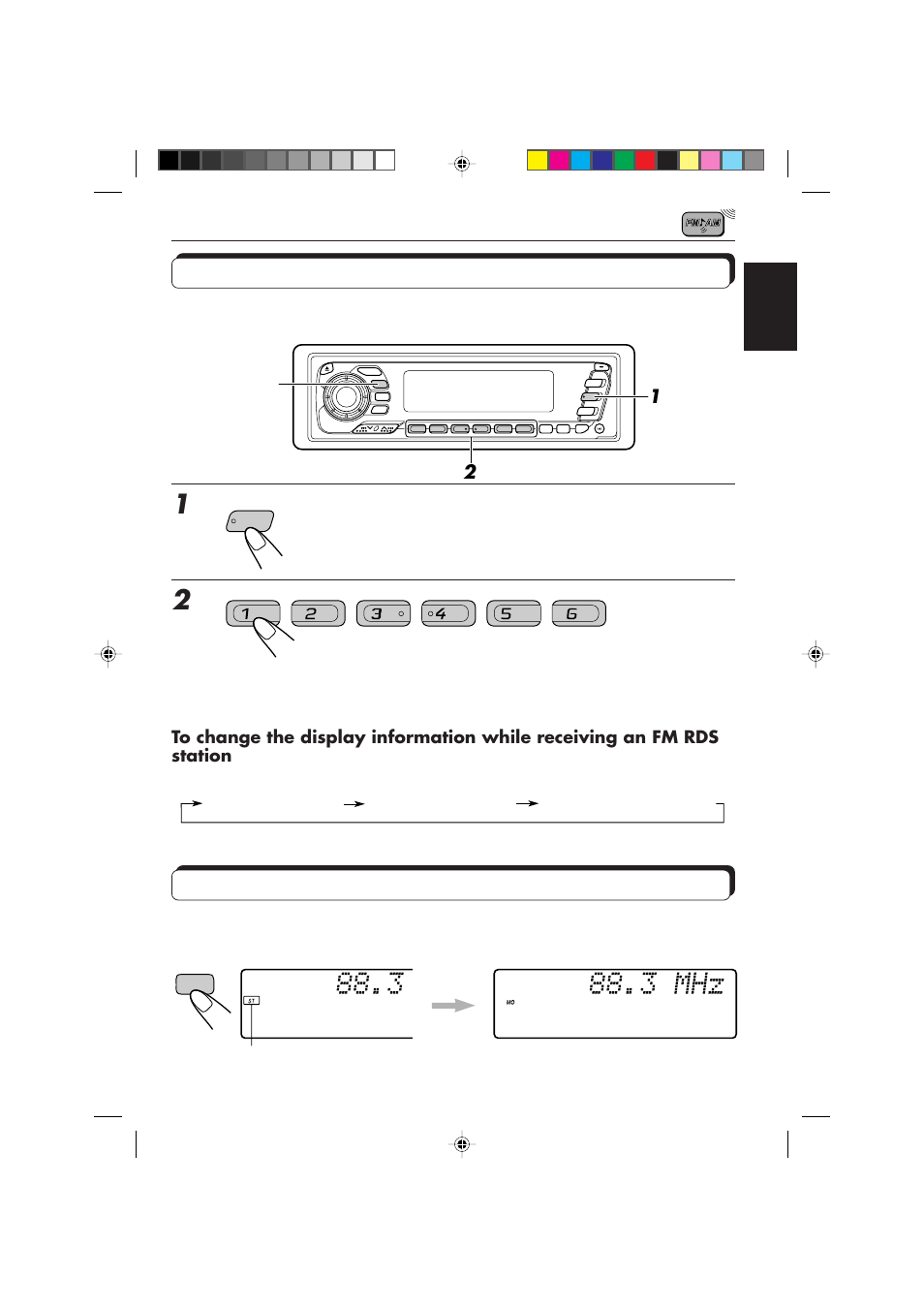 Tuning into a preset station, Selecting fm reception sound | JVC KD-MX2900R User Manual | Page 9 / 58