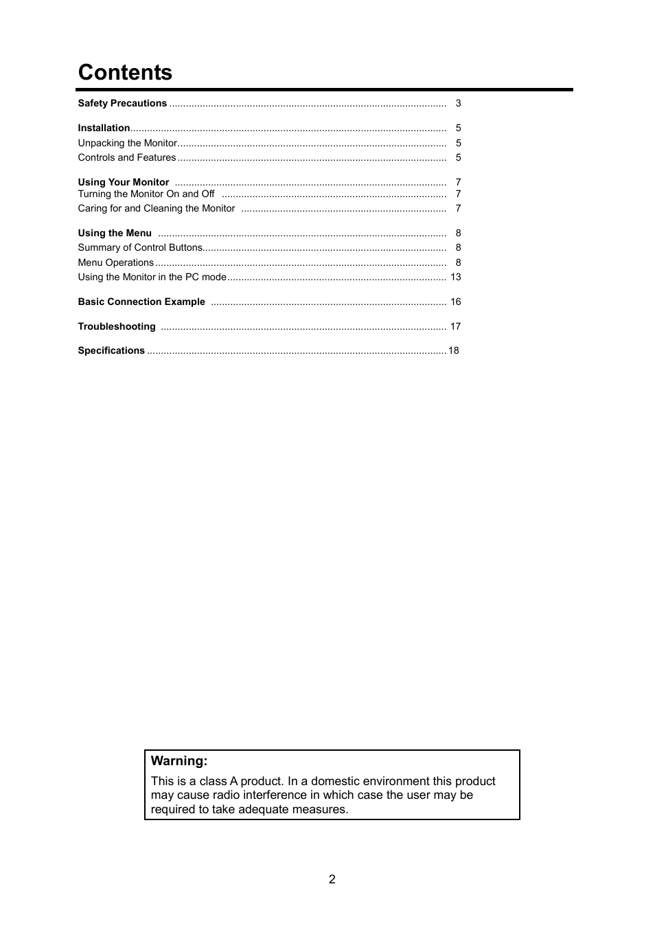 JVC LM-17G User Manual | Page 3 / 22