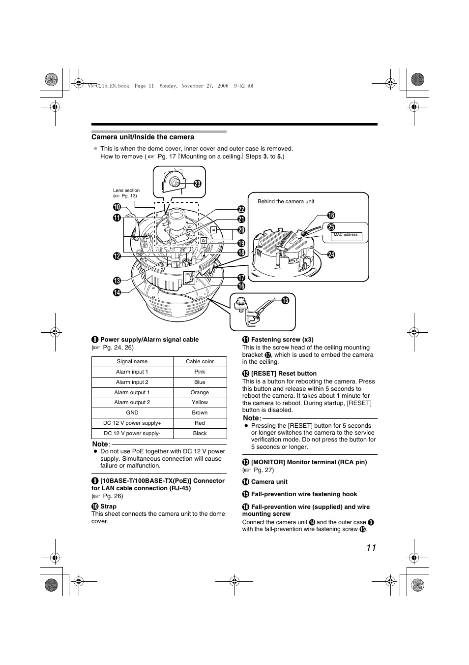 JVC DOME CAMERA VN-C215V4U User Manual | Page 11 / 48