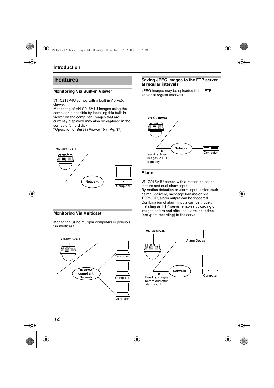 Features | JVC DOME CAMERA VN-C215V4U User Manual | Page 14 / 48