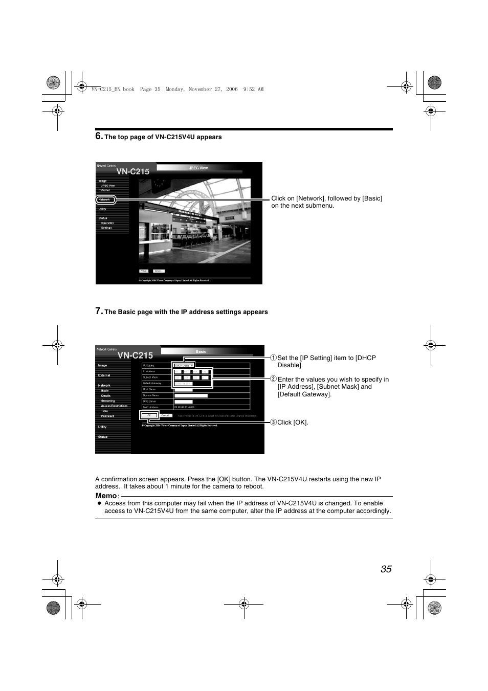 JVC DOME CAMERA VN-C215V4U User Manual | Page 35 / 48