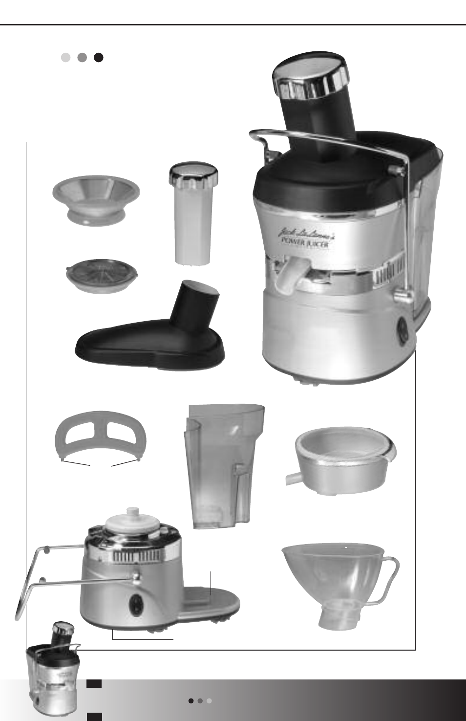 Parts, Main unit | Jack Lananne's Power Juicer power juicer User Manual | Page 6 / 16