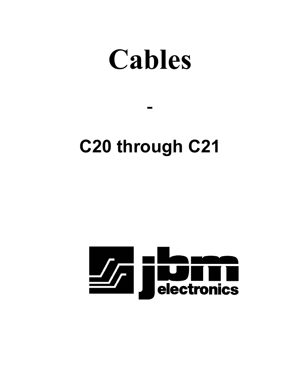 JBM electronic C20 through C21 User Manual | 7 pages