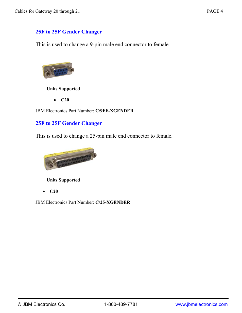 JBM electronic C20 through C21 User Manual | Page 5 / 7