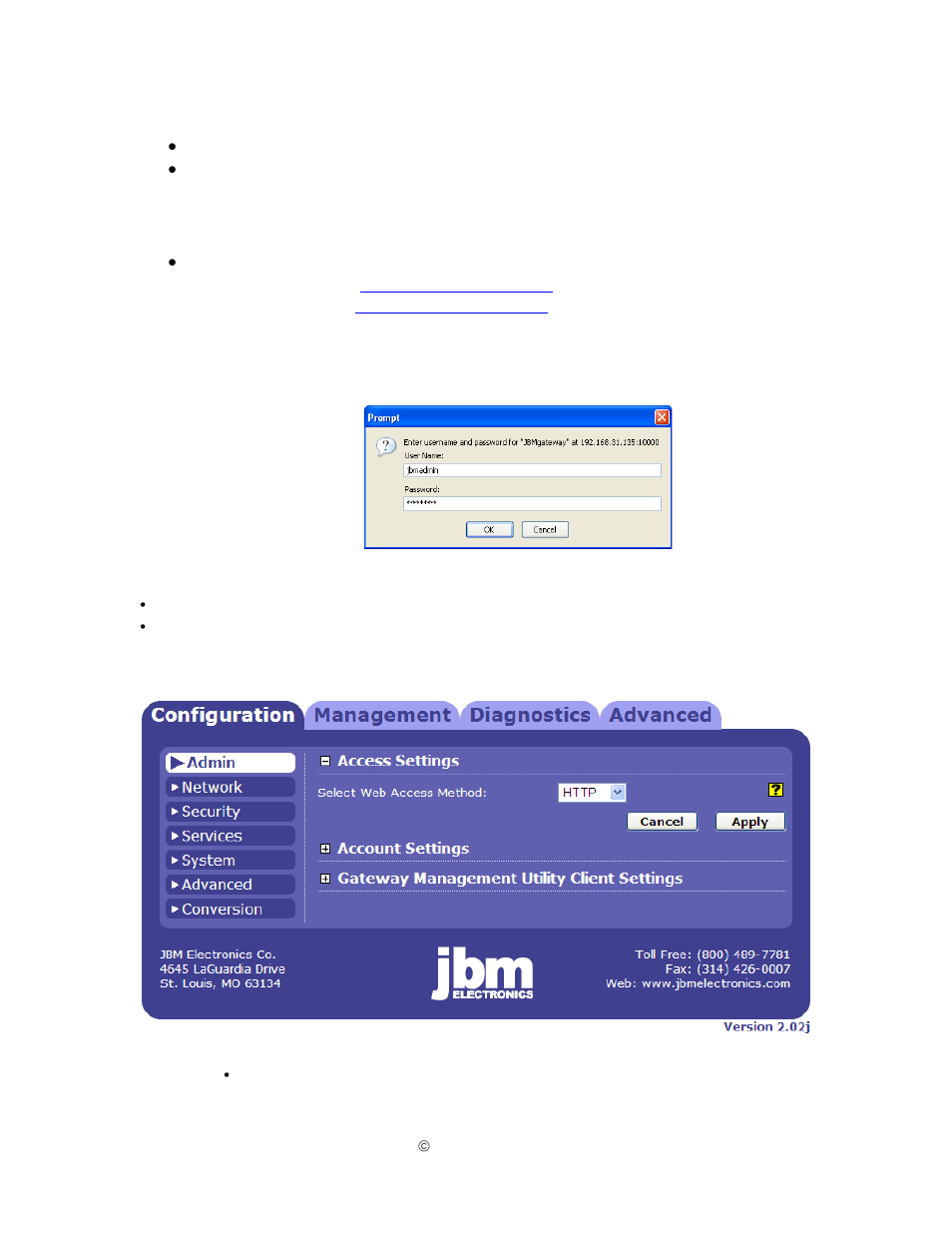 Step 3: access jbm webserver | JBM electronic C-130 User Manual | Page 8 / 19