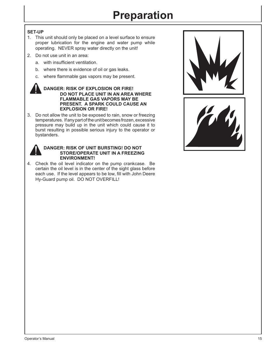 Preparation | John Deere GP-2700GH User Manual | Page 15 / 64