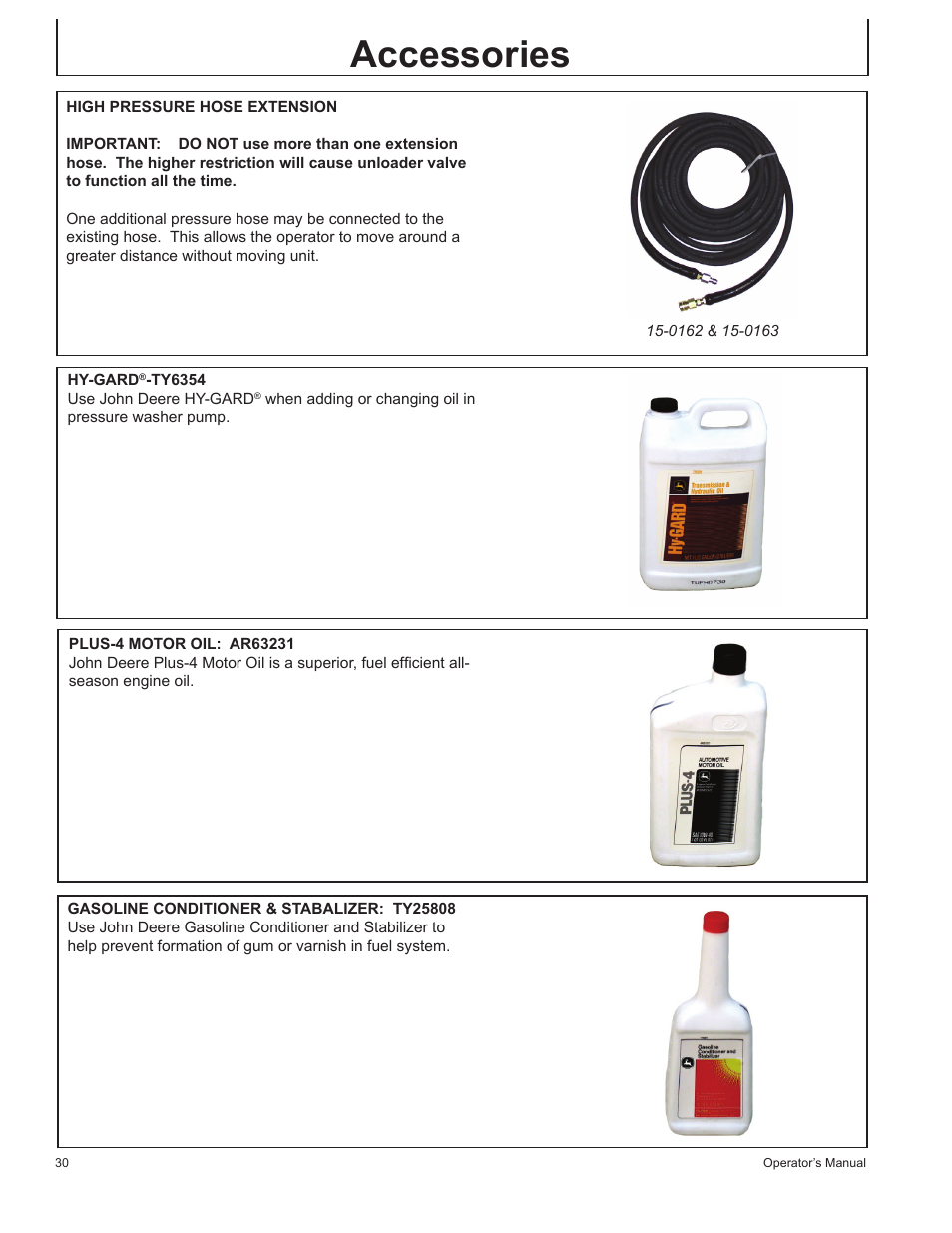 Accessories | John Deere GP-2700GH User Manual | Page 30 / 64