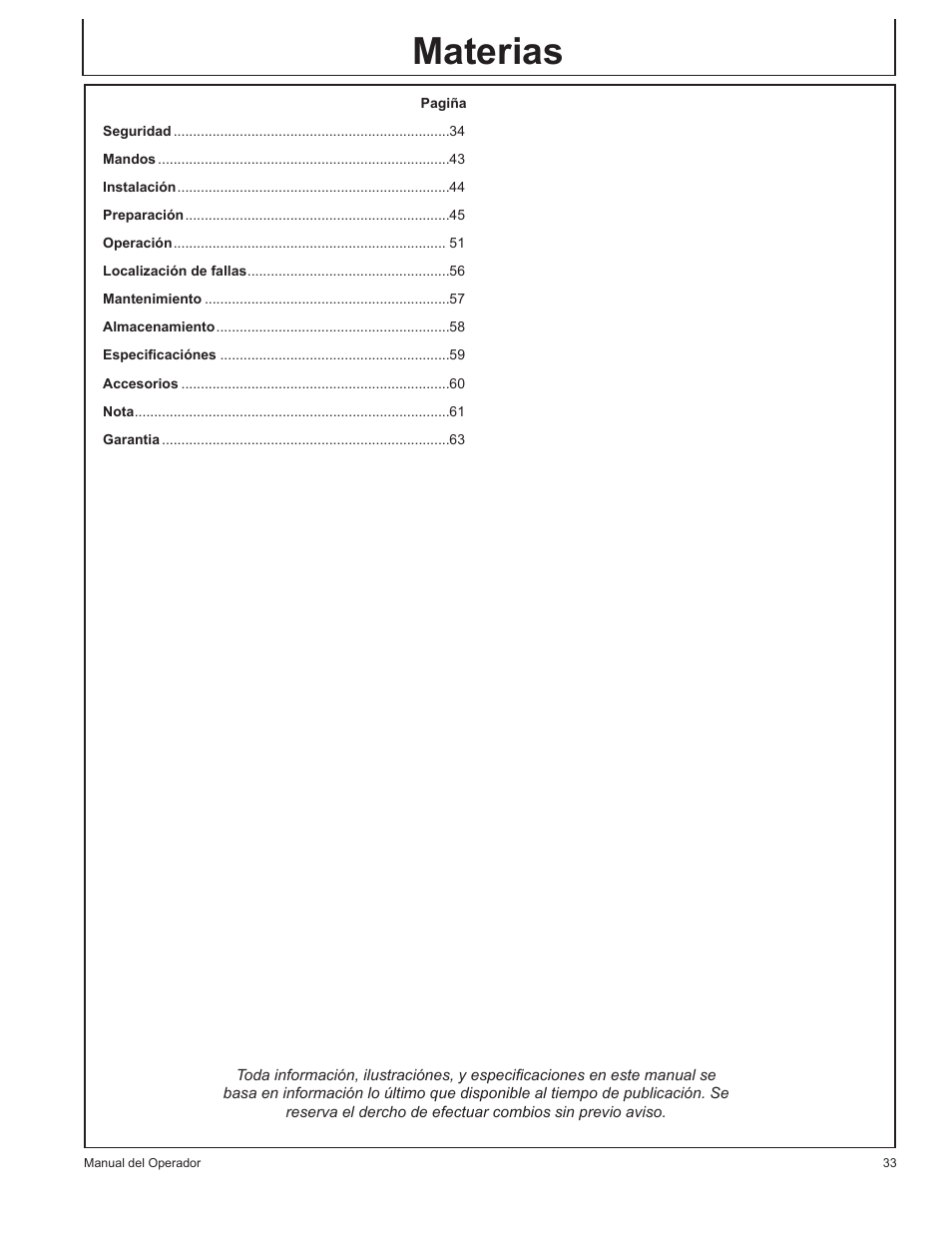 Materias | John Deere GP-2700GH User Manual | Page 33 / 64