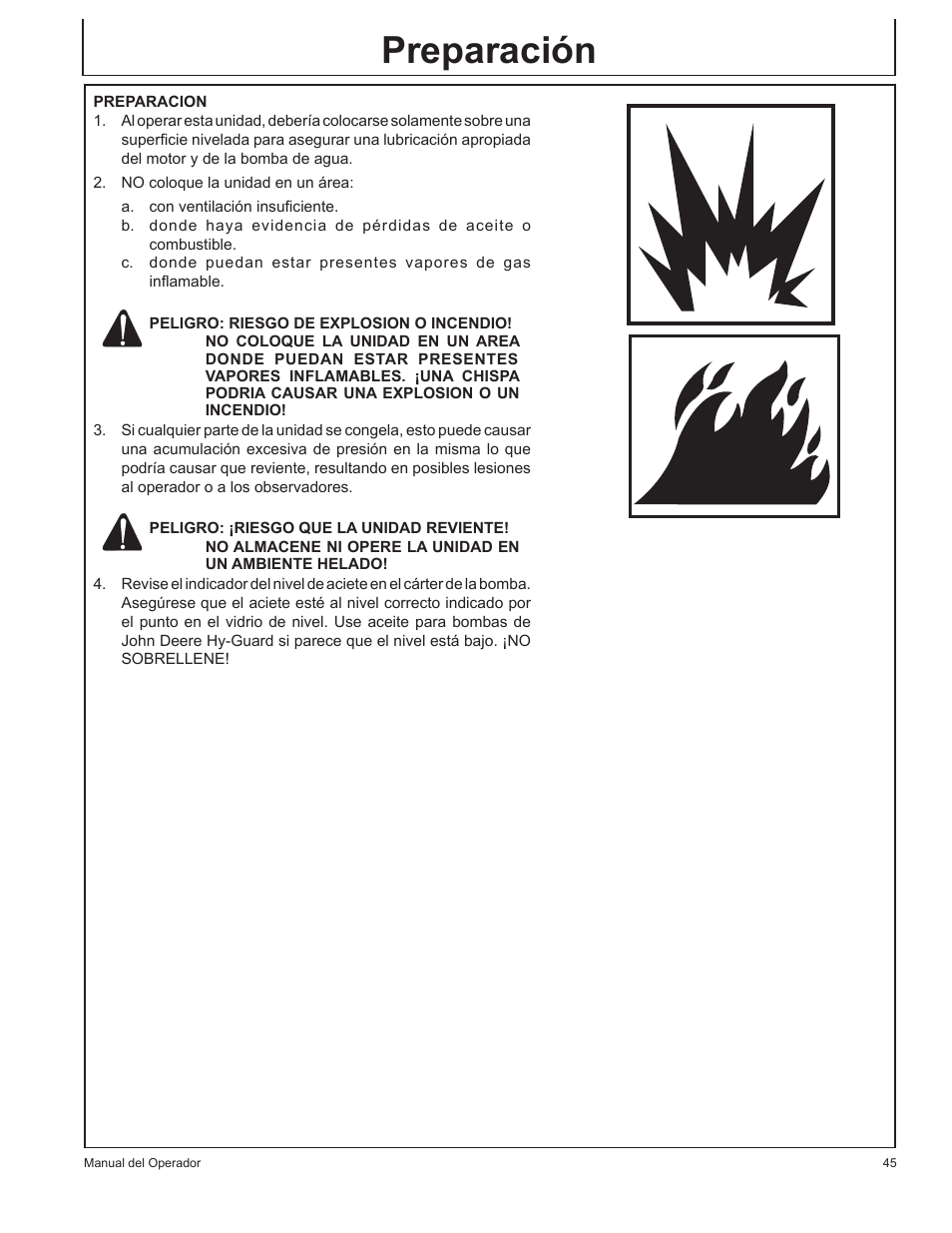 Preparación | John Deere GP-2700GH User Manual | Page 45 / 64