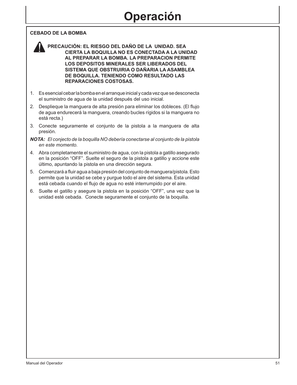 Operación | John Deere GP-2700GH User Manual | Page 51 / 64