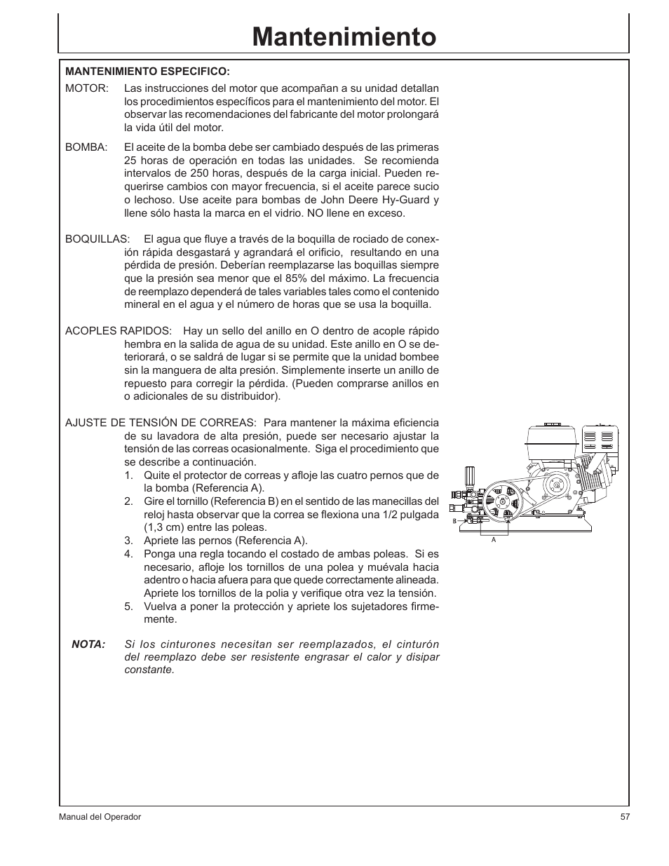 Mantenimiento | John Deere GP-2700GH User Manual | Page 57 / 64