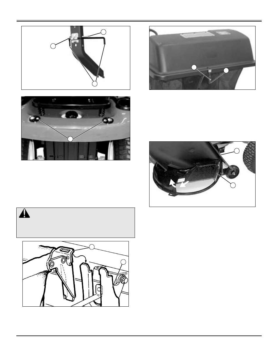 Installing bags, Install rear bagger chute, Inch mower decks | Installing | John Deere OMGX20927 User Manual | Page 9 / 28