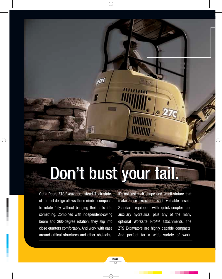 Don’t bust your tail | John Deere 17ZTS User Manual | Page 2 / 8