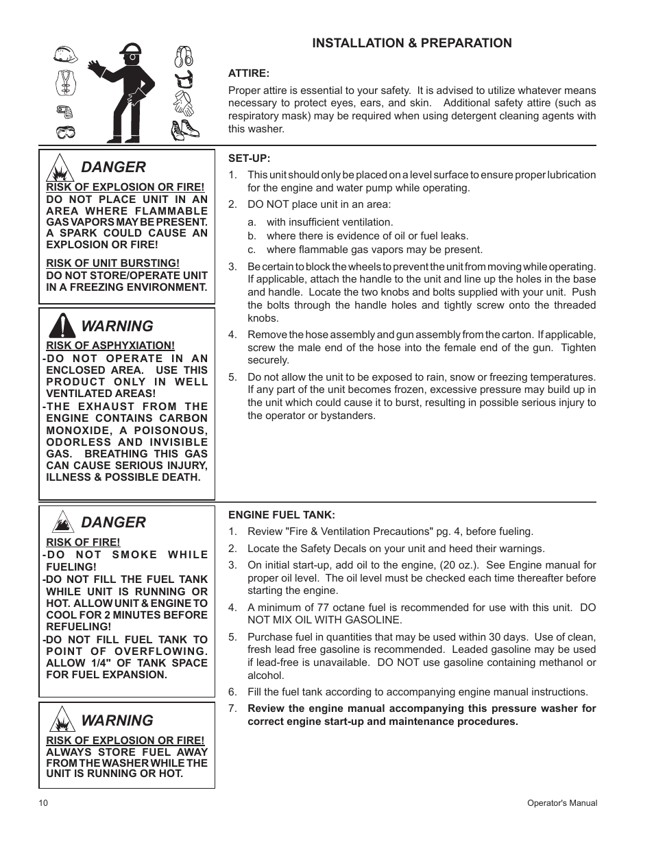 Warning, Danger | John Deere HR-2410GH User Manual | Page 10 / 40
