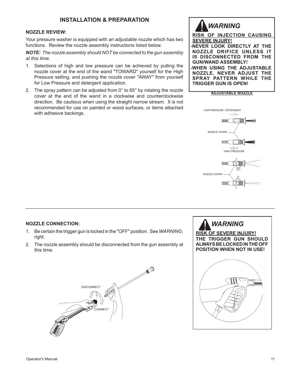 Warning, Installation & preparation | John Deere HR-2410GH User Manual | Page 11 / 40