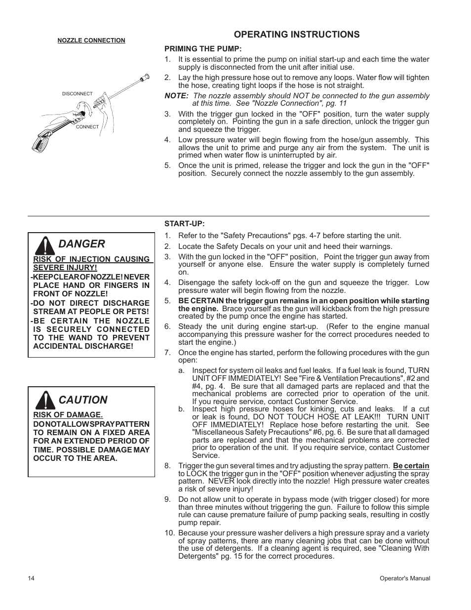 Caution, Danger | John Deere HR-2410GH User Manual | Page 14 / 40