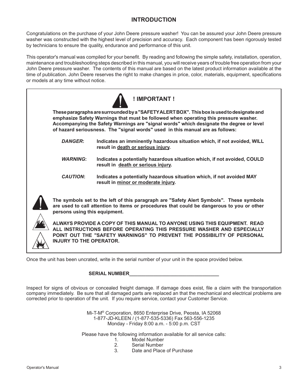 John Deere HR-2410GH User Manual | Page 3 / 40