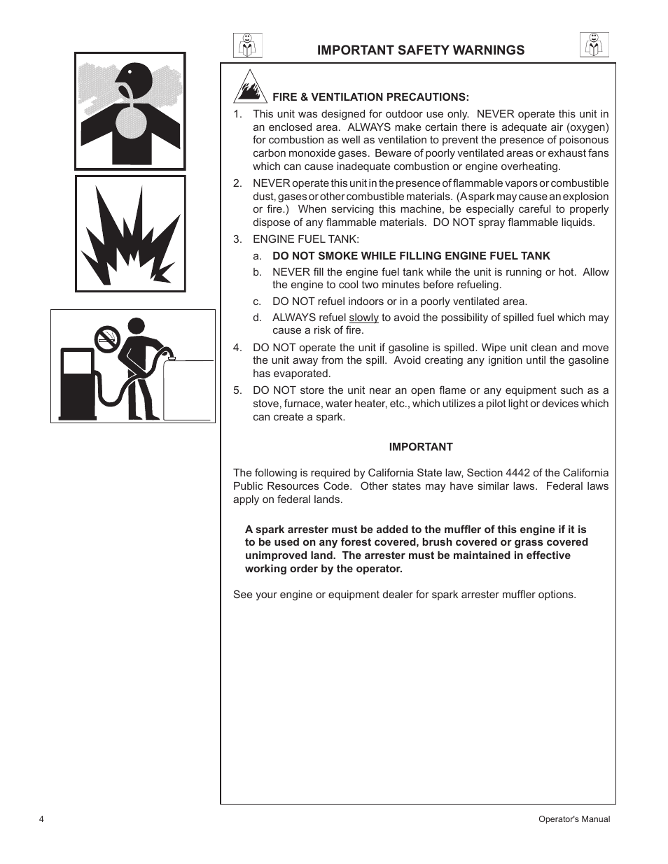 Important safety warnings | John Deere HR-2410GH User Manual | Page 4 / 40