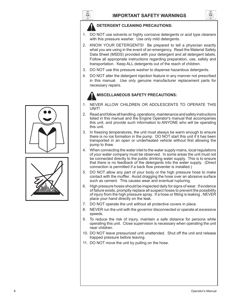 Important safety warnings | John Deere HR-2410GH User Manual | Page 6 / 40