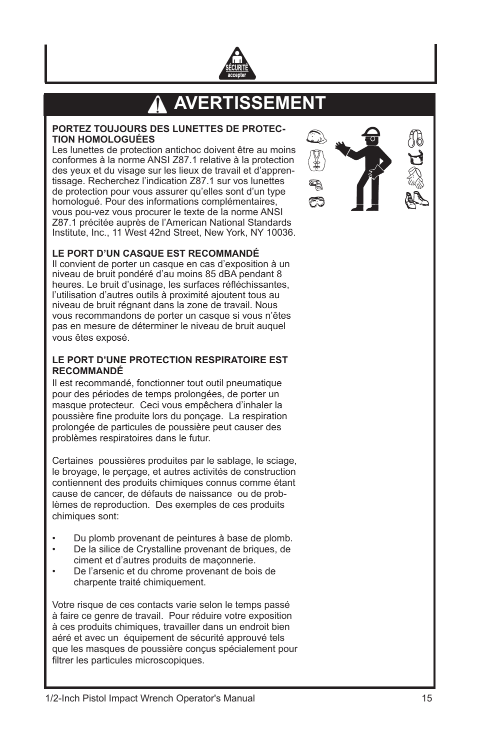 Avertissement | John Deere AT-3106-J User Manual | Page 15 / 32