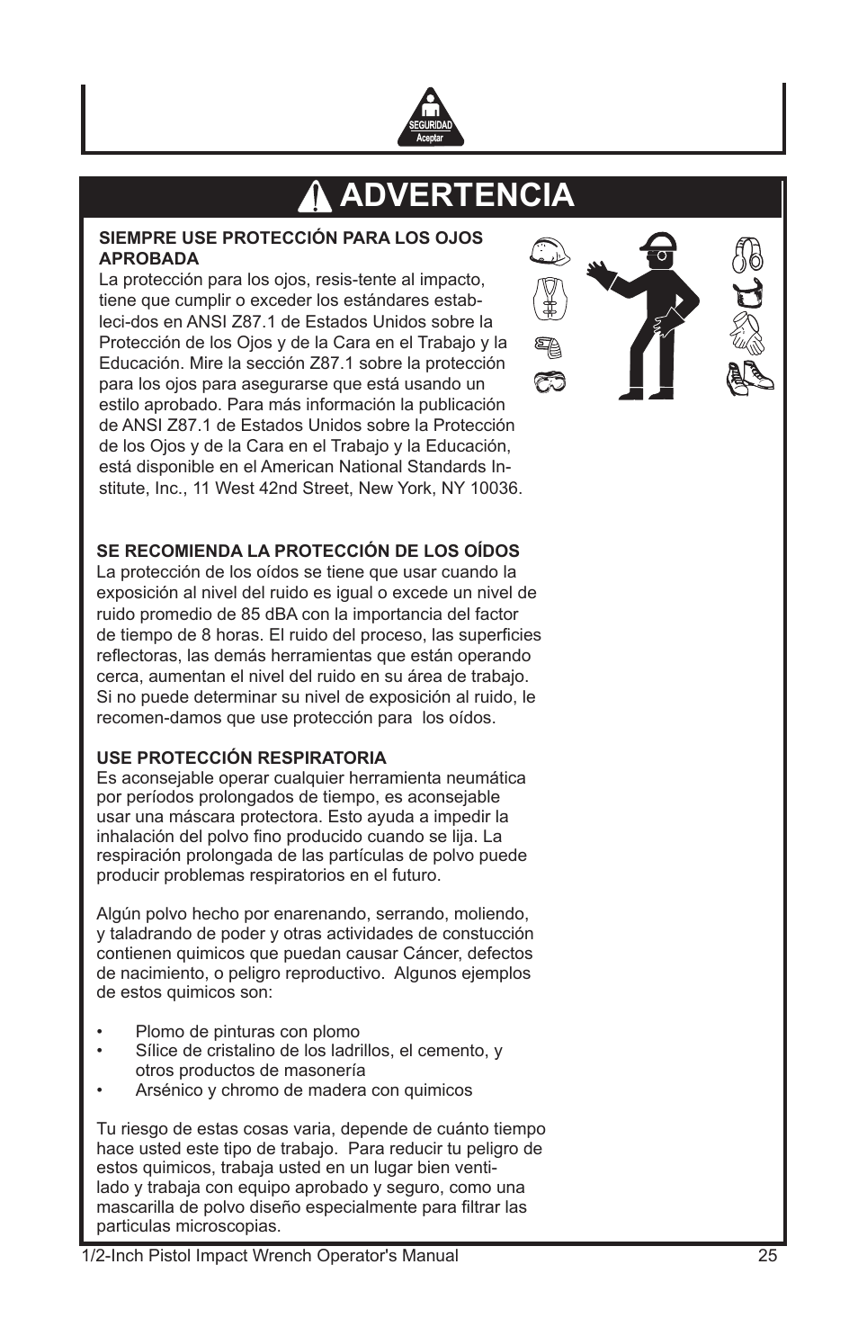 Advertencia | John Deere AT-3106-J User Manual | Page 25 / 32