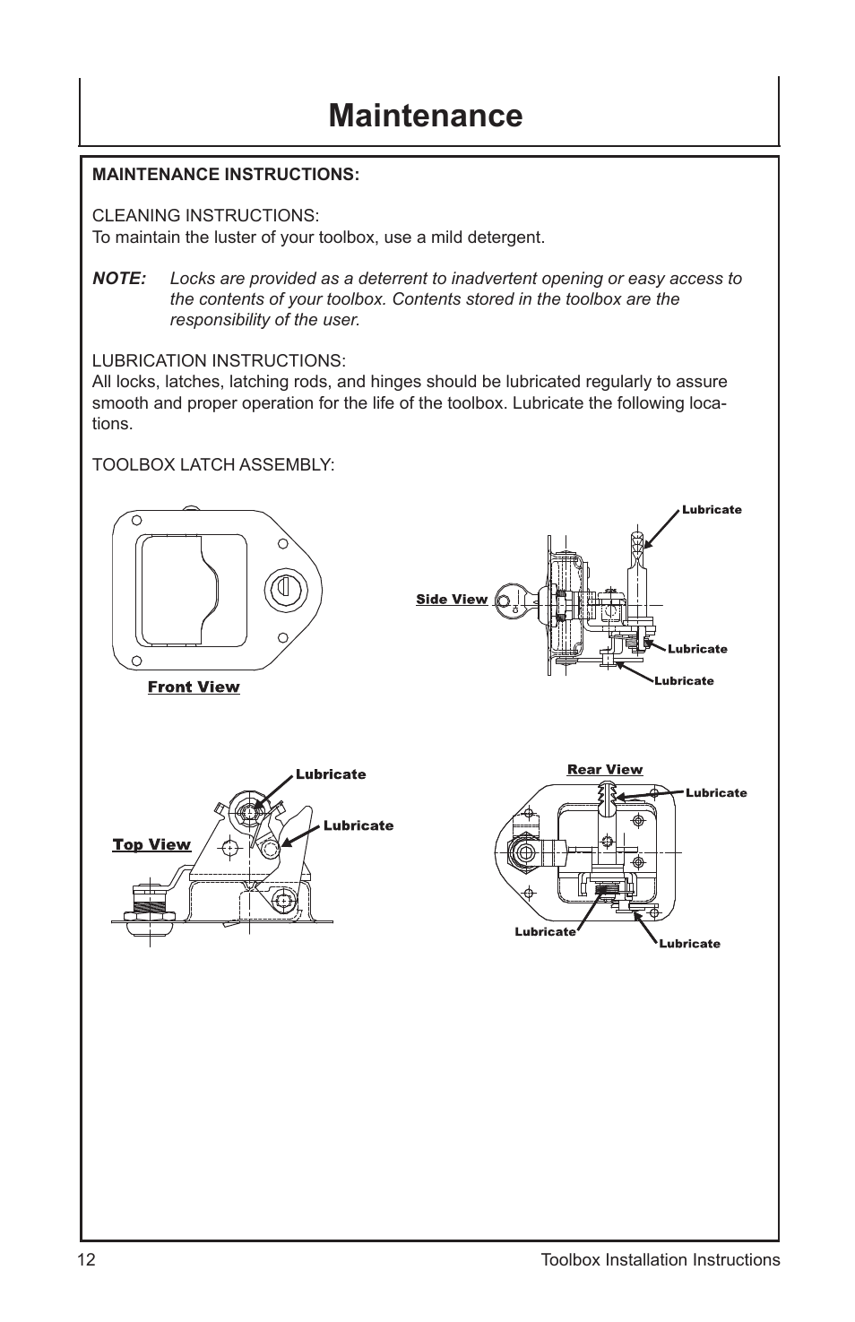 Maintenance | John Deere AC-6000SB User Manual | Page 12 / 16