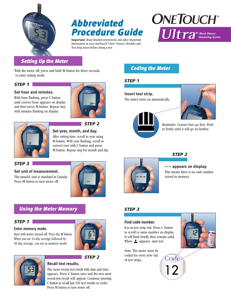 Johnson & Johnson One Touch User Manual | 2 pages