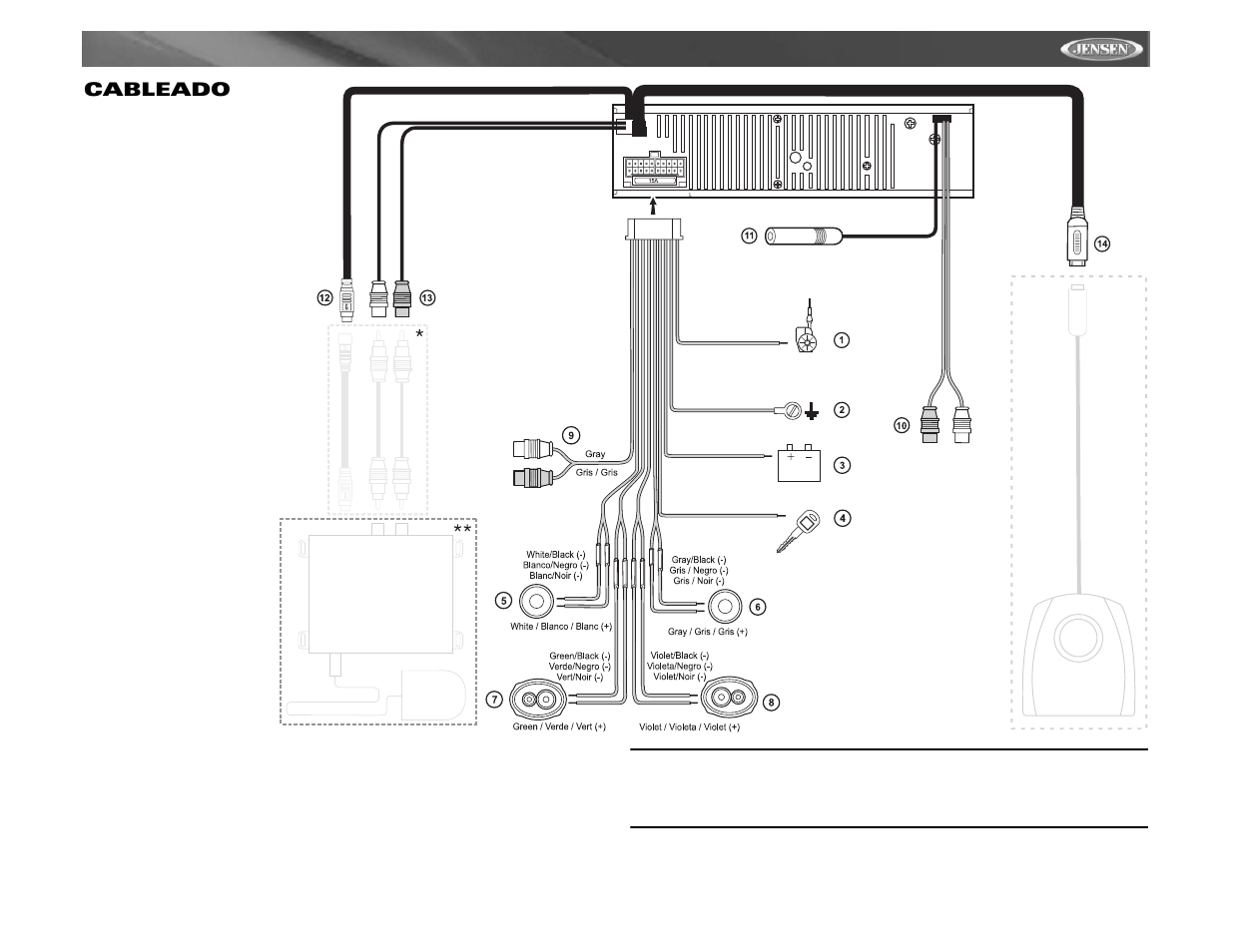 Cdx6311, Cableado | Jensen Tools Mobile Receiver User Manual | Page 23 / 52