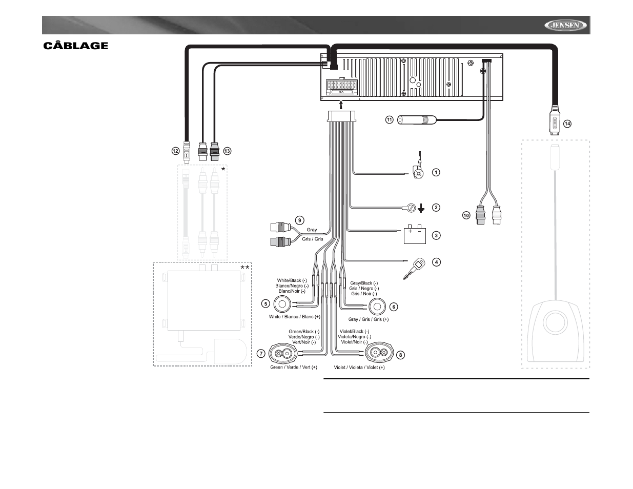 Cdx6311, Câblage | Jensen Tools Mobile Receiver User Manual | Page 39 / 52