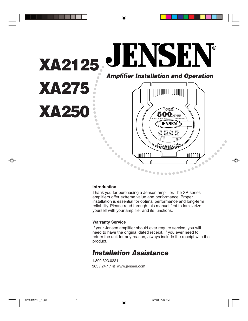 Jensen Tools XA2125 User Manual | 13 pages