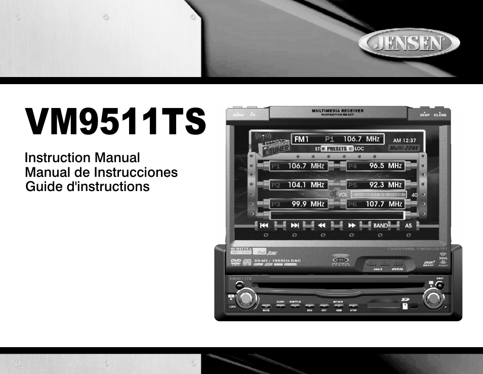 Jensen Tools VM9511TS User Manual | 41 pages