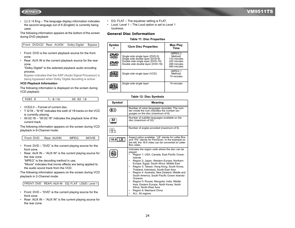 Vm9511ts | Jensen Tools VM9511TS User Manual | Page 26 / 41