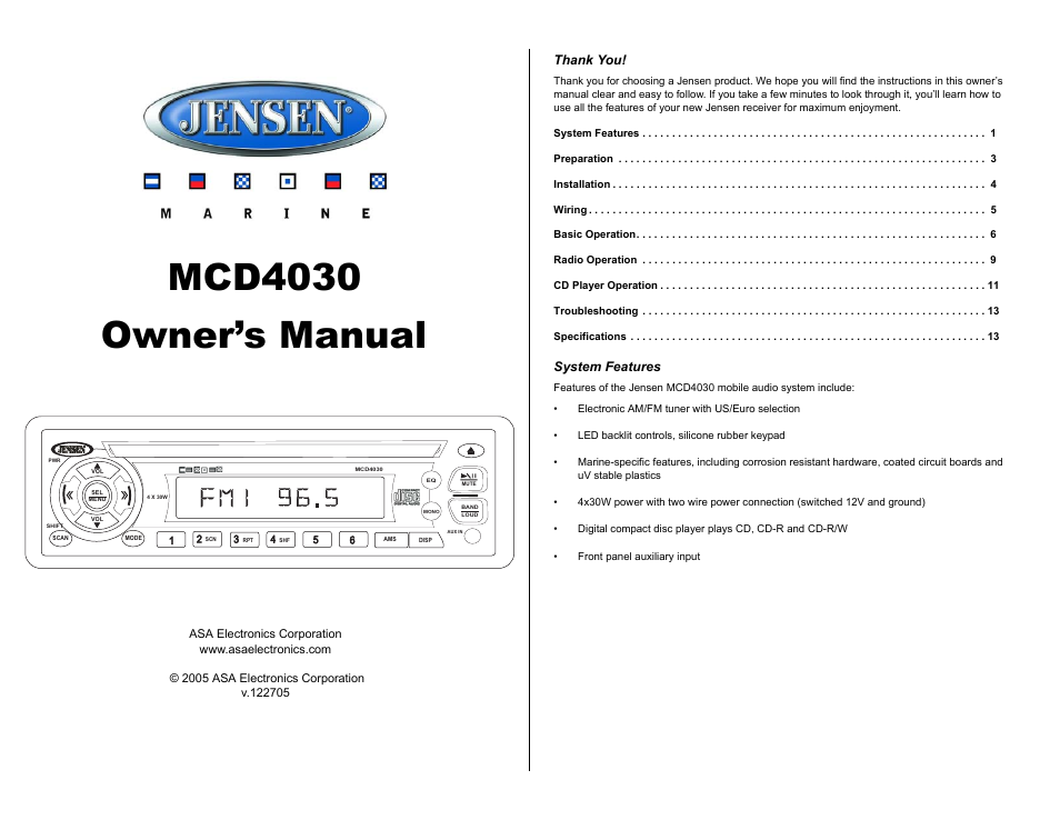 Jensen Tools MCD4030 User Manual | 15 pages