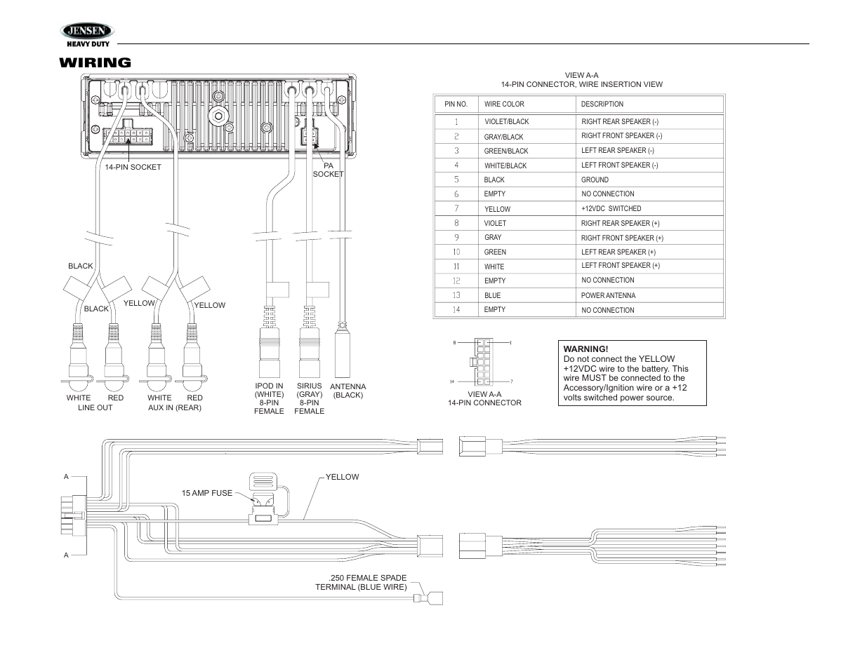 Jhd3510, Wiring | Jensen Tools JHD3510 User Manual | Page 6 / 16