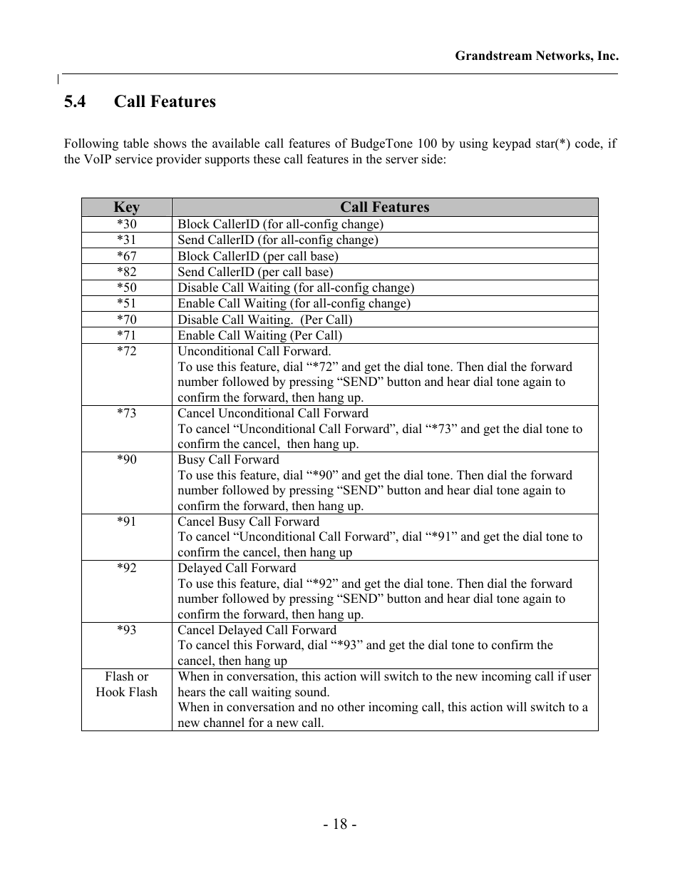 4 call features | Jensen Tools 100 Sereis User Manual | Page 18 / 53