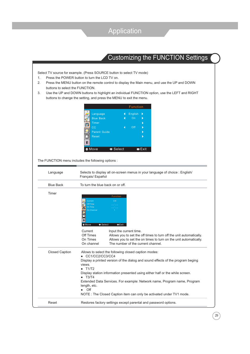 Application, Customizing the function settings | Jensen Tools JE3208 User Manual | Page 29 / 40