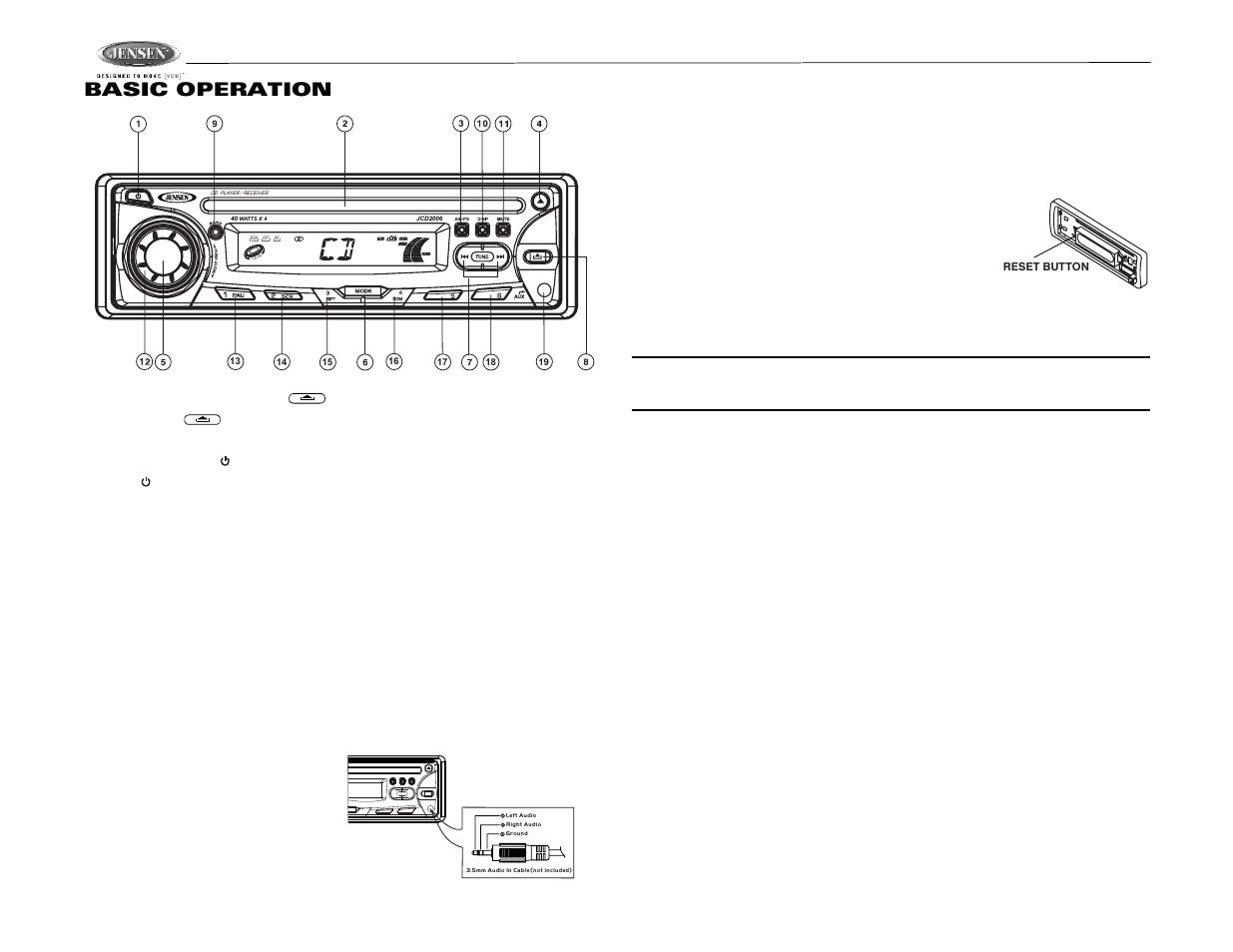 Jcd2006, Basic operation | Jensen Tools JCD2006 User Manual | Page 6 / 10