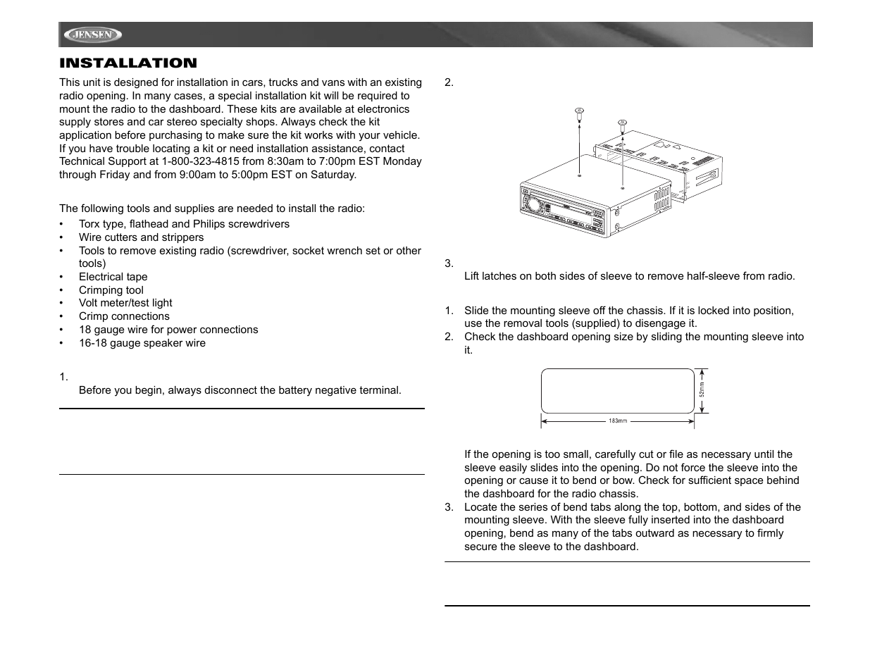 Jensen Tools MP6312 User Manual | Page 4 / 26